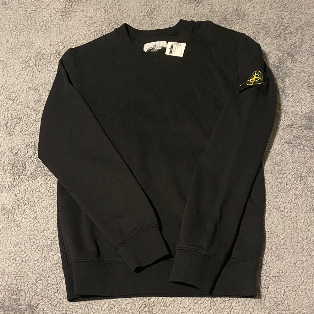 Stone Island Men's Black Crewneck Sweater